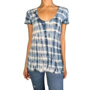 STANDARD JAMES PERSE WMJ3449 Blue Shibori Tie Dye Scoop Neck Top USA SIZE 2